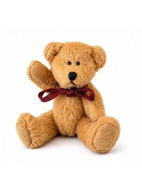 Miniature Jointed Teddy Bear Plush Dollhouse Bear Tiny Poseable Stuffed Animal